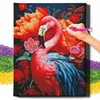 shumee Diamantna slika 5D z okvirjem Diamantno vezenje Velik Flamingo Mozaik 40x50 cm