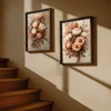 WallXpert set uramljenih MDF slika NAL188-46, buketi cveća u vintage stilu u toplim tonovima, 2 x 35,5 x 47 cm