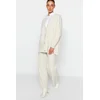 Trendyol With Stone Pearl Buttons, Knitwear Cardigan-Pants Top and Bottom Set
