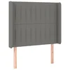 Vidaxl Vzglavje z ušesi temno siv 93x16x118/128 cm blago