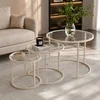 Hanah Home set klub stolova Beige-Trs-80-60-42-Nrd-Srk, bež