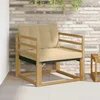 Set vanjskih sofa Čvrsto drvo akacije i Textilene Bijela