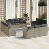 12-dijelni set vrtnih sofa od poliratana s jastucima sivi
