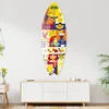 WallXpert dekorativna daska za surf od pleksiglasa Mvsf19M, šarena ilustracija sa simbolima Kolumbije, 36 x 100 cm