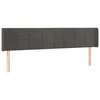 Vidaxl Vzglavje z ušesi temno sivo 203x16x78/88 cm žamet