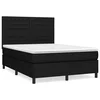 Vidaxl Box spring postelja z vzmetnico črna 140x200 cm blago