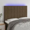 Vidaxl vidaXL Vzglavje postelje z LED diodo temno rjavo 144x5x118/128 cm blago