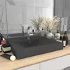 vidaXL Razkošen umivalnik z luknjo mat temno siv 60x46 cm keramičen