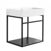 Postolje sa lavaboom HATRIA BAHIA_13 80x46.5 crno metalno - konzolno