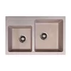 Metalac X Granit Quadro Plus 2D Usadna kvarcna sudopera sa sifonom, Bež, O 90, 780x500 mm