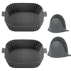 INF Silikonski lonec za cvrtnik z rokavicami za 2 paketa Grey, (21247953)