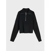 Sinsay - Rebrasti džemper half-zip sa viskozom - crno