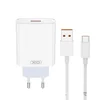 XO Kućni punjač sa kablom od 120W (USB-A) L164, Beli