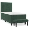 Vidaxl Box spring postelja z vzmetnico temno zelen 90x190 cm žamet