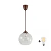 Brilagi - LED luster na sajli RETRO GLASS 1xE27/60W/230V O 25 cm braon/prozirna