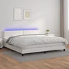 Krevet box spring s madracem LED bijeli 200x200 cm umjetna koža