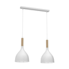 Luster na sajli NOAK WOOD 2xE27/15W/230V bela/bukva