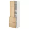 METOD / MAXIMERA Vis.el. s polic/4fiok/vrat/2front, bela/Forsbacka hrastovina, 60x60x200 cm