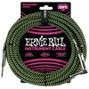 Ernie Ball 25 Braided Straight/Angle Instrument Cable Neon Green/Black