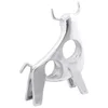 Skulptura bika Srebrno 22 x 9,5 x 34 cm Aluminij