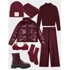 Sinsay - Wide leg pantalone - burgundy