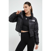 Puhovka The North Face NUPTSE SHORT JACKET ženska, črna barva