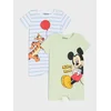 Sinsay - 2-pack pamučni rampers sa printom Mickey Mouse - mint zelena
