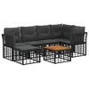 Set vanjskih sofa 7 pcs Crna i tamno siva Poliester
