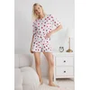 Trendyol Blue-Multicolored Printed Jersey Knitted Pajama Set