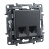 LEGRAND DVOJNA RJ45 ETHERNET OMREŽNA VTIČNICA ZA RAČUNALNIŠKO MREŽO ČRNE barve