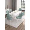 Hanah Home Set Trpezarijski sto i 6 stolica Are, Zeleno-beli