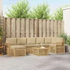 Set vanjskih sofa 7 pcs Bijela i Bež 59 x 59 x 37 cm Poliester