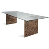 Casa Padrino luxury dining table with glass top and LED lighting brown 250 cm - Made in Italy