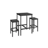 Songmics Set barske mize z 2 stoli jedilna miza 60x60x90 cm rjava črna
