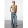 Trendyol Mink Fitted Button Detailed Vest