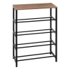 Stalak za cipele Aliaj sa 4 police 63x30x90.5cm crni/boja drveta Five