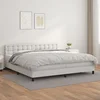 vidaXL Box spring postelja z vzmetnico bela 200x200 cm umetno usnje