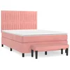 Vidaxl Box spring postelja z vzmetnico roza 140x200 cm žamet