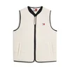 Tommy Jeans Brezrokavnik HERITAGE  bež / bela
