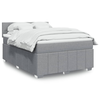vidaXL Box spring postelja z vzmetnico svetlo siva 160x200 cm žamet