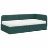 Vidaxl Kotna postelja Temno zelena 90 x 190 cm blago