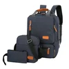 Ranac za laptop set 3u1 ranac i dve torbice plavi 15.6