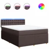 Vidaxl Box spring postelja z vzmetnico temno rjava 160x200 cm blago