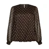 Zizzi Bluza PAULA rjava/bela