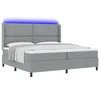 vidaXL vidaXL Box Spring postelja z vzmetnico in LED svetlobo svetlo siva 200x200 cm tkanina, (22049717)