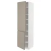 METOD Visoki element s policama/2 vrata, bela/Upplöv tamnobež, mat, 60x60x220 cm