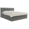 MID.YOU POSTELJA Z VZMETNICO 200 cm x 220 cm , les, tekstil, leseni material siva