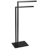 Gedy Črni mat samostoječ kvadratni vrteči stojalo za brisače FELIX 140x835x340 mm