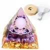 shumee Piramidasti ORGONIT + LED PODSTAVEK ZA SVETILKO 5cm KRISTALNI KAMNI AMULET 5cm HX08