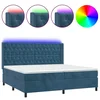 Vidaxl Box spring postelja z vzmetnico LED temno modra 200x200cm žamet